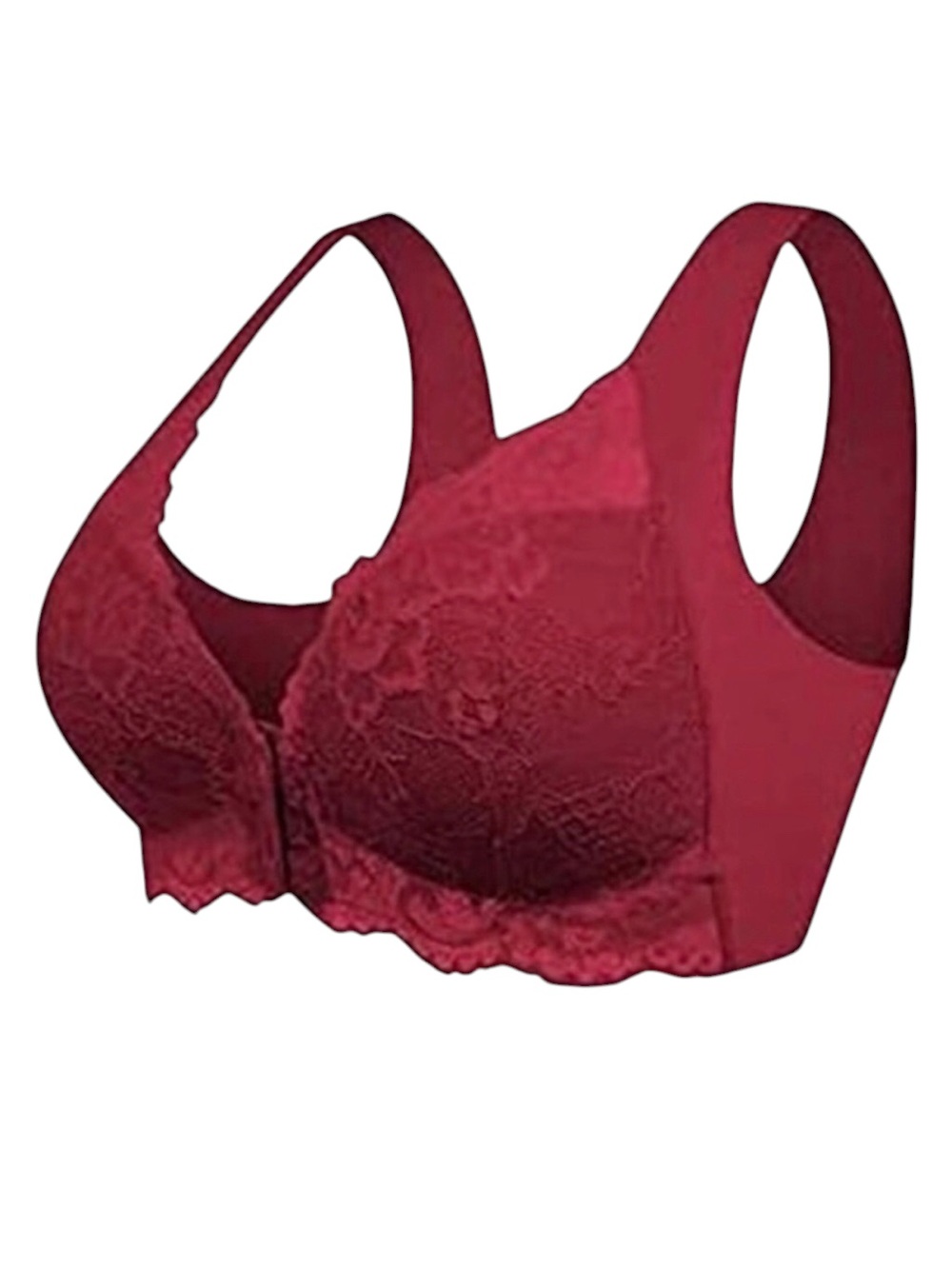 Women's 5D Beauty Back Bra Lace Full-Coverage Front Closure D. Red Size-XXL NIB